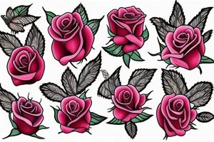 stages of a rose bud growing but the rose petals are monarch butterfly wings tattoo idea