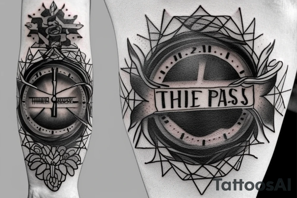 The words "in time, this too shall pass" with more related art tattoo idea The words "in time, this too shall pass" with more related art tattoo idea