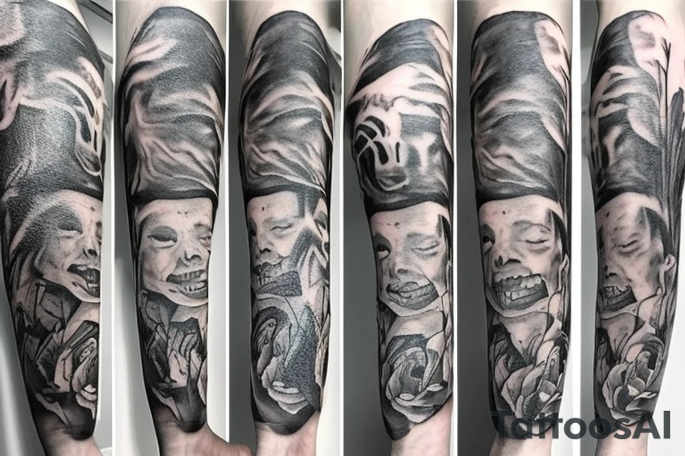The words "in time, this too shall pass" with more related art tattoo idea