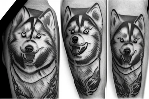 Father,son, husky siberian tattoo idea