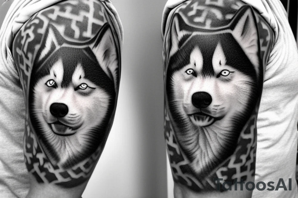 Father,son, husky siberian tattoo idea