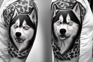 Father,son, husky siberian tattoo idea