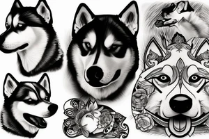 Siberian husky tattoo idea