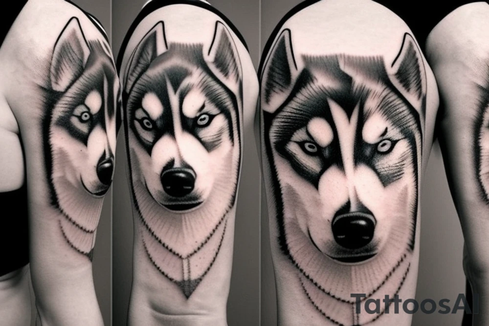 Siberian husky tattoo idea