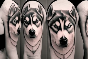 Siberian husky tattoo idea