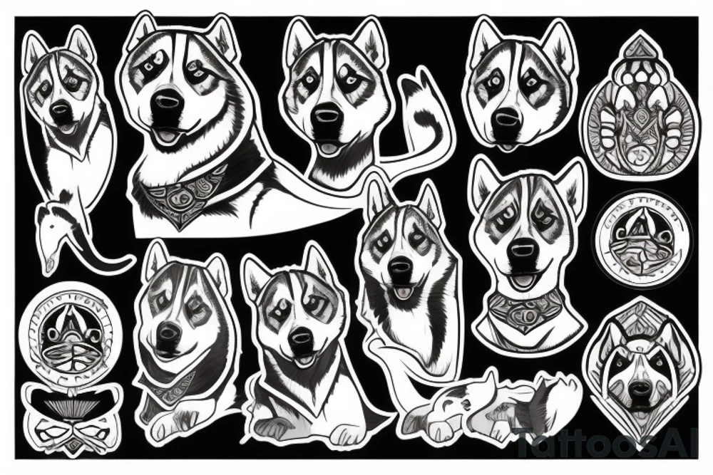 Siberian husky tattoo idea