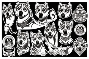 Siberian husky tattoo idea
