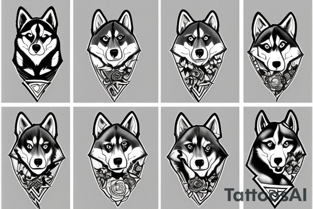 Siberian husky tattoo idea