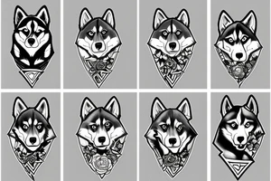 Siberian husky tattoo idea
