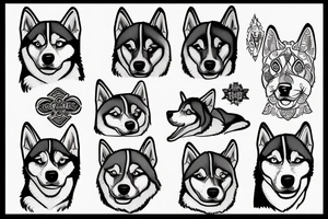 Siberian husky and me in horizont tattoo idea