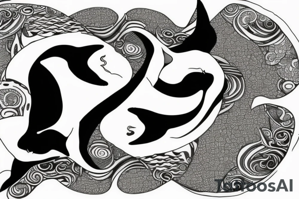 two killer whales forming together to create a yin yang tattoo idea two killer whales forming together to create a yin yang tattoo idea