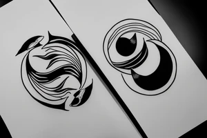 two killer whales forming together to create a yin yang tattoo idea