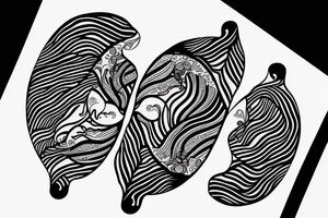 two killer whales forming together to create a yin yang tattoo idea