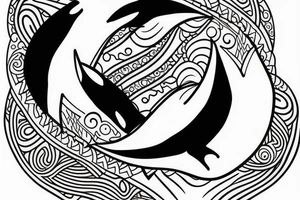 two killer whales forming together to create a yin yang tattoo idea