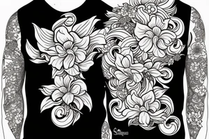 sampaguita flower Surrounded by samurai Japanese cloud design tattoo idea