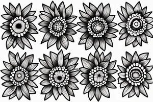 fine line sunflower tattoo idea