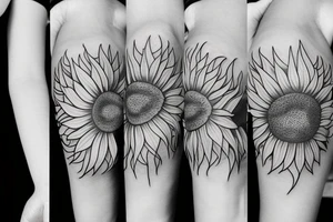 simple small fine line sunflower tattoo idea