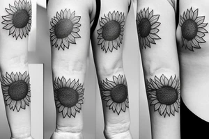 simple small fine line sunflower tattoo idea