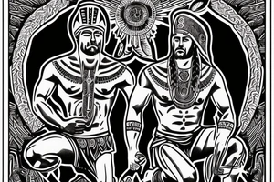 Aztec warrior kneeling to Jesus Christ tattoo idea