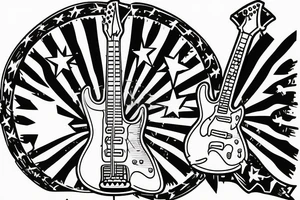 Electric guitar on diré with confederada flag on it tattoo idea