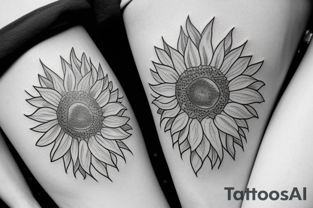 simple small fine line sunflower in a mug tattoo idea