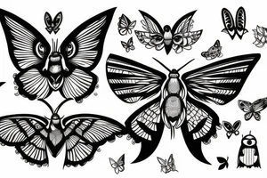 Buho y colibri tattoo idea