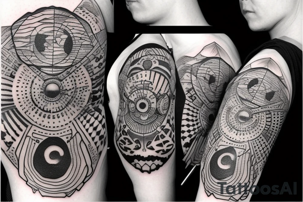UFO FLYING OVER A CAVE tattoo idea