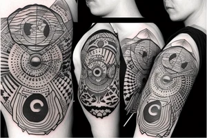 UFO FLYING OVER A CAVE tattoo idea
