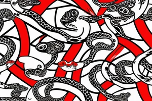 2 snakes( one black and red, one white and blue) looping around meeting at wrist( the heads have the curve of the gemini with the eye on the insides of the curve) in a double helix tattoo idea