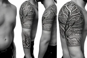 A tree of life with roots that branch out into different parts of the world, representing Pualani's love for travel and exploration. tattoo idea