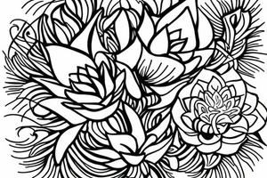 lotus flower tattoo design with the phrase "manifest your dreams" incorporated into the design, representing her belief in manifestation. tattoo idea