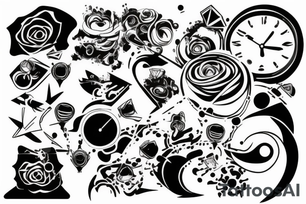 Time abstract and unreal tattoo idea