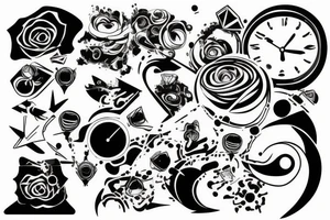 Time abstract and unreal tattoo idea
