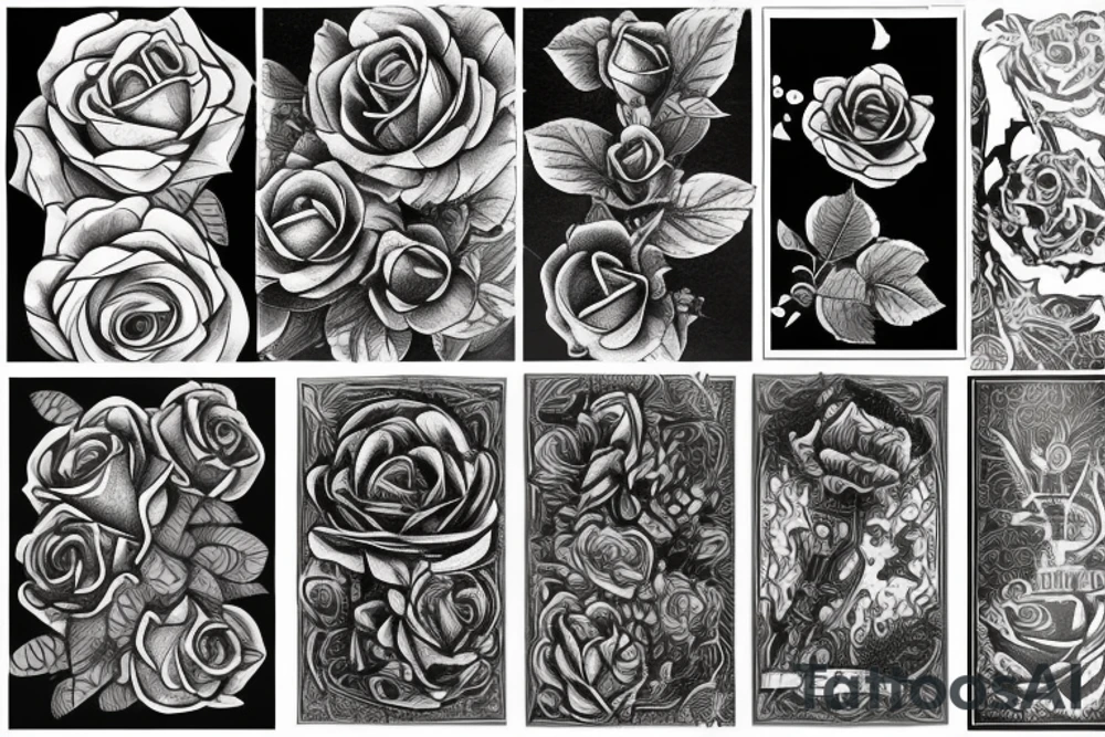 rose and dagger tattoo idea