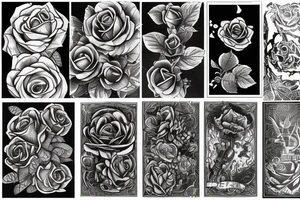 rose and dagger tattoo idea