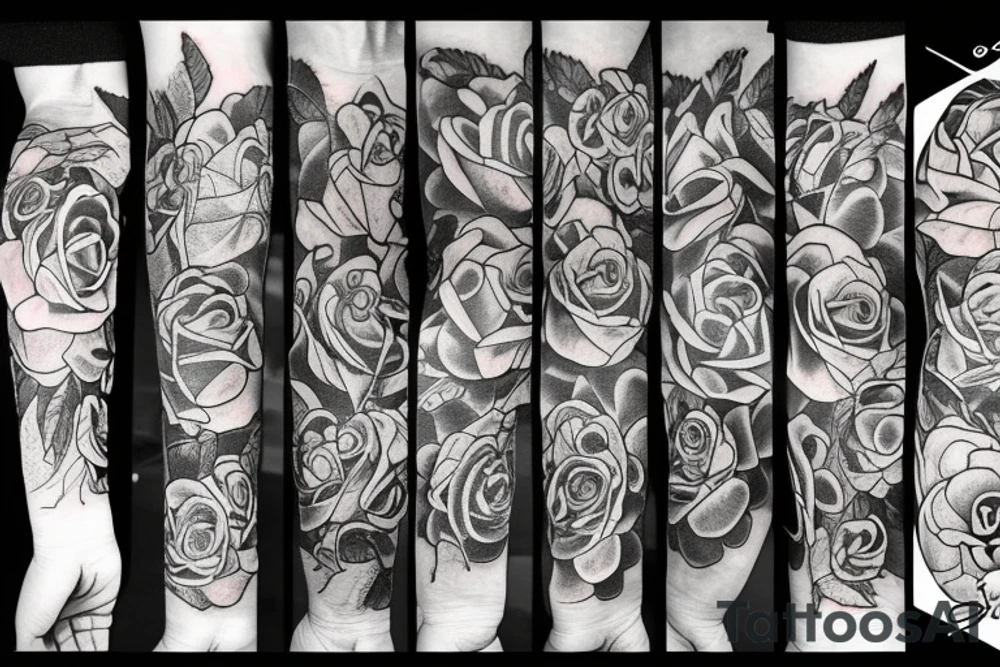 rose and dagger tattoo idea