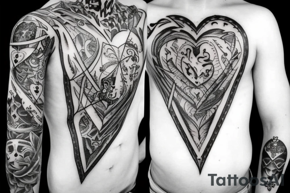 Dagger with heart tattoo idea