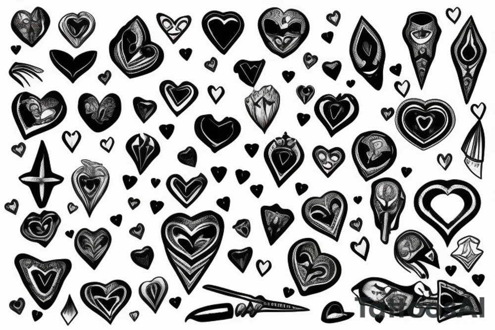 Dagger with heart tattoo idea