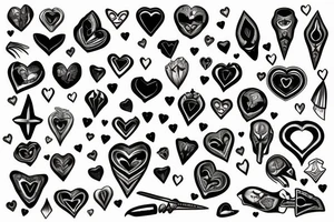 Dagger with heart tattoo idea