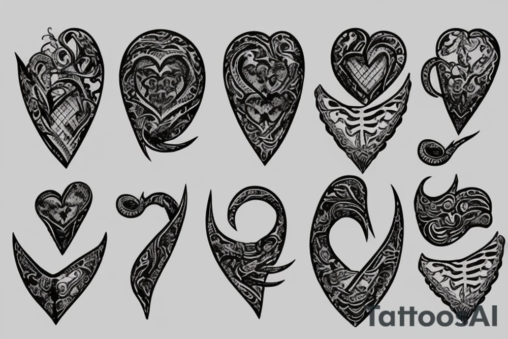 Dagger with heart tattoo idea
