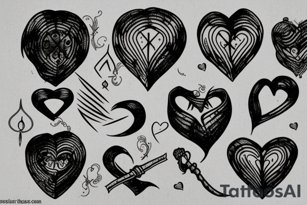 Dagger with heart tattoo idea