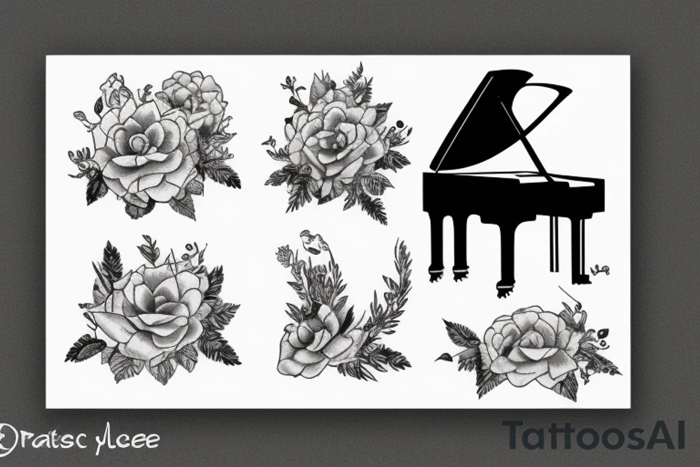 Piano wildlife tattoo idea