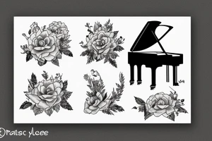 Piano wildlife tattoo idea
