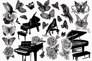 Piano wildlife tattoo idea