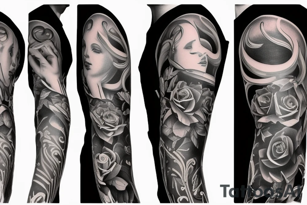 Piano sleeve tattoo idea