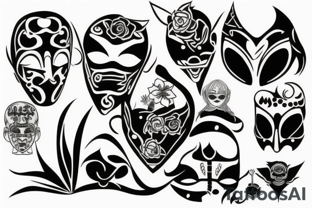 Mask on the web tattoo idea