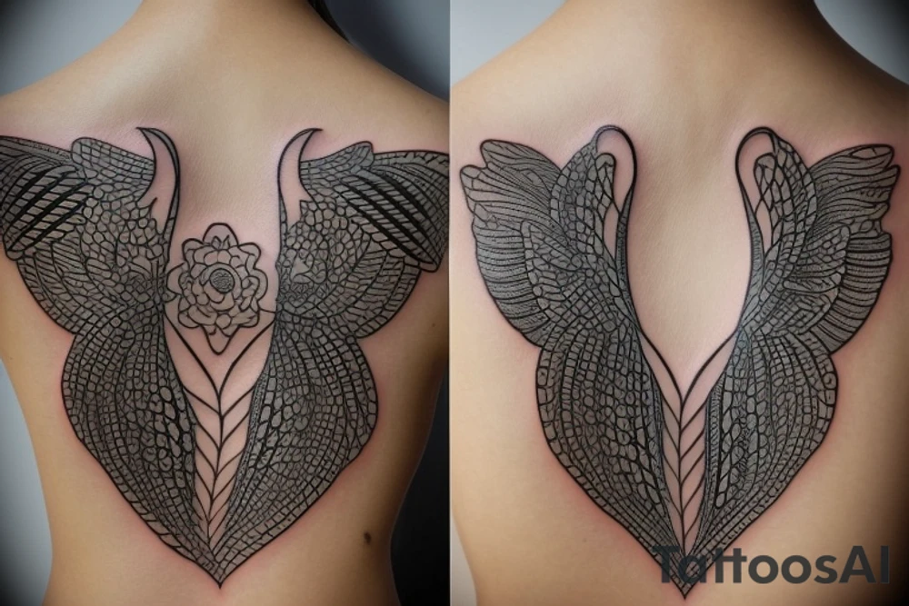 Large gold and large necklace tattoo idea
