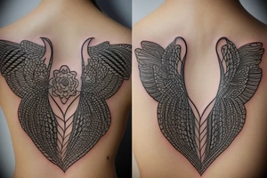Large gold and large necklace tattoo idea