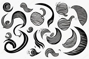 Crescent, waves, heart tattoo idea
