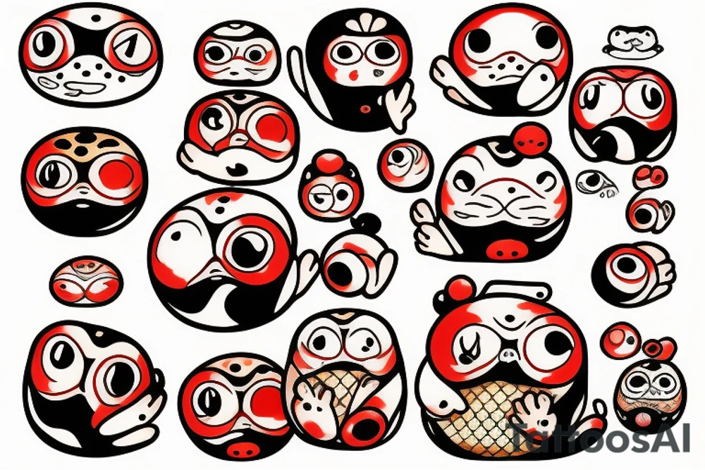 Daruma frog tattoo idea